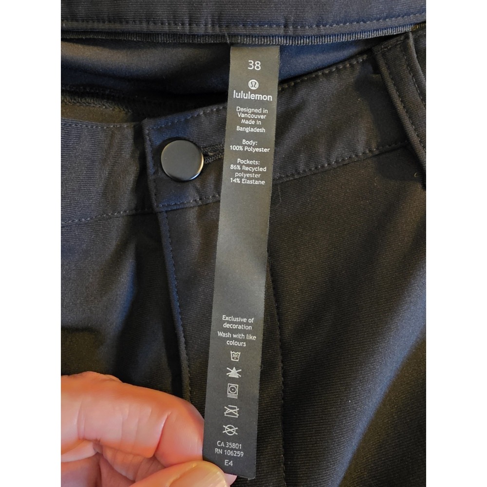 Lululemon 36x29 Black ABC 5 Pocket M5426S‎ Warpstreme Performance Dress Pants - Picture 2 of 8